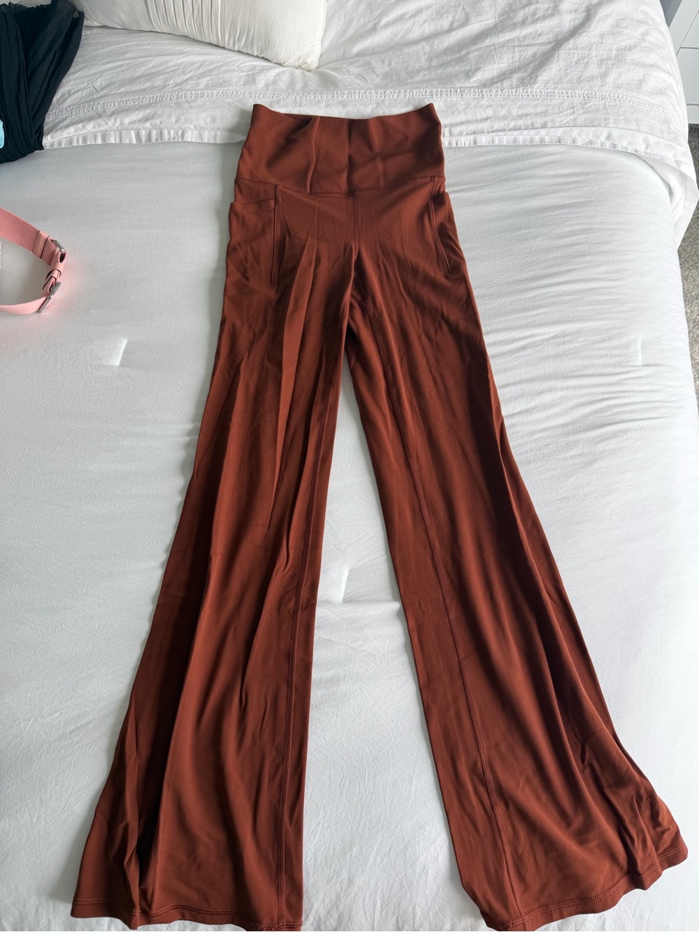 Athleta Wide-Leg High-Waist Pants - Rust Brown